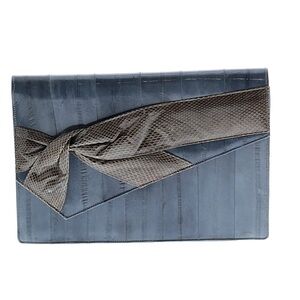 Vintage Exotic Eel Skin and Snakeskin Clutch